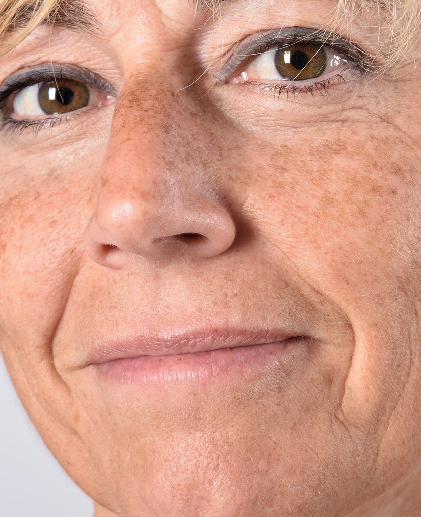 Closeup on a woman's face